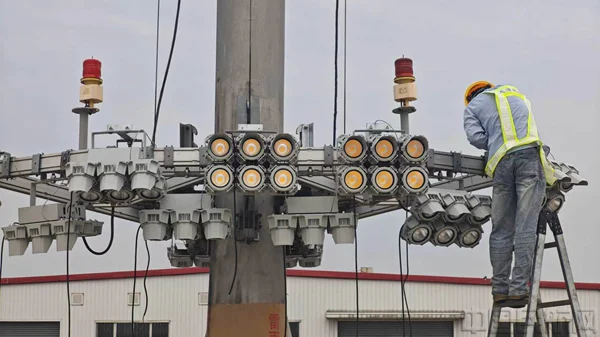 SolarOne FL6M luminaires installed on the apron head-frame
