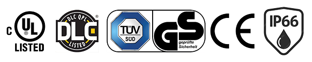 Certifications UL, DLC, GS, CE et IP66 pour FL1M