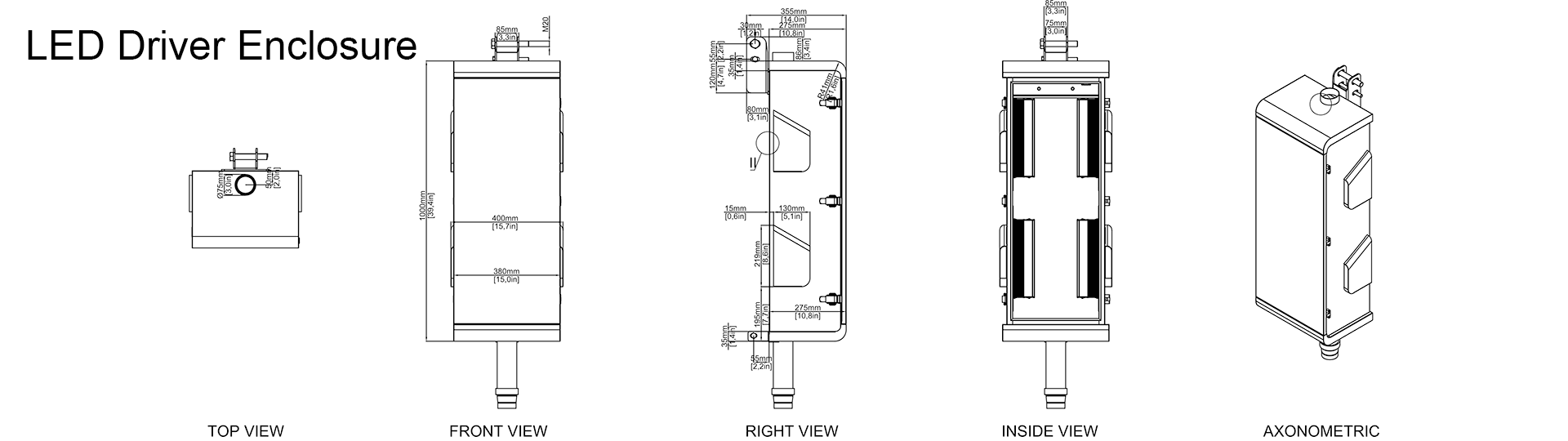 VSP-XXXXW-12M-YP — Système d'Éclairage Sportif — dimensions